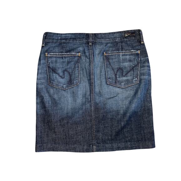 Citizens of Humanity Stretch Denim Skirt Size 30 | Knee-Length Dark Wash - Picture 2 of 14